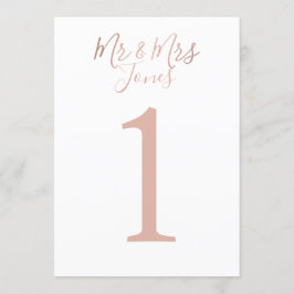 Persoonlijke roze gouden huwelijks tafelnummers