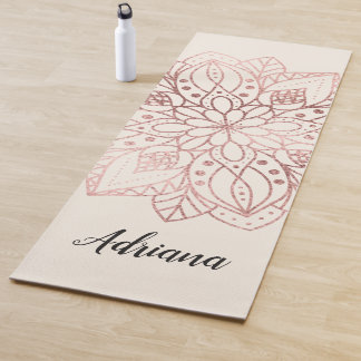 Persoonlijke Roze Gouden Natuur Mandala Yogamat