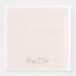 Persoonlijke Roze Gouden Script Namen Bruiloft Servet