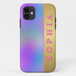 Persoonlijke Roze Groen en Blauwe Kleurgradiënt iPhone 11 Hoesje