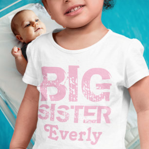 Persoonlijke Roze Grote Zus Kinder Shirts