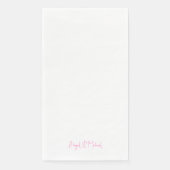 Persoonlijke Roze Huwelijks Servet (Voorkant)