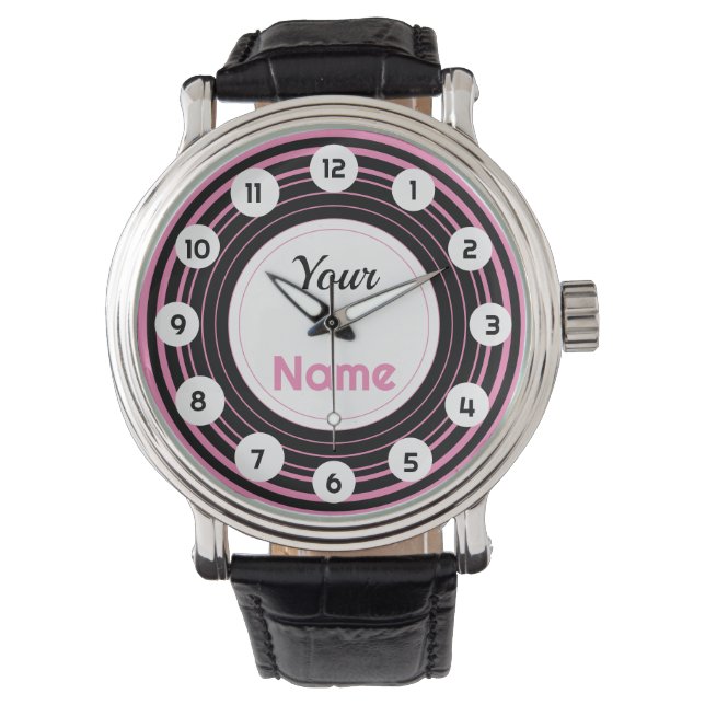 Persoonlijke roze hypnose Horloge (Voorkant)