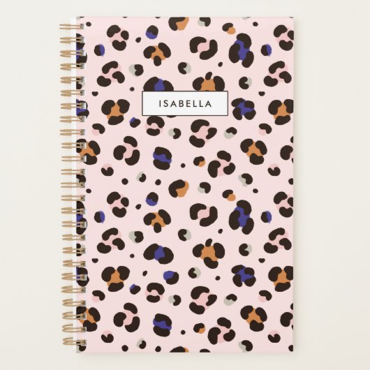 Persoonlijke Roze Luipaardprint Planner (Voorkant)