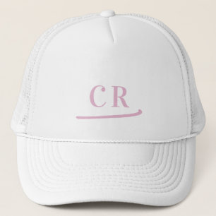 Persoonlijke Roze Monogram Beginletters Minimalist Trucker Pet