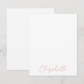Persoonlijke Roze Notitiekaarten met Naam Notitiekaartje (Voorkant / Achterkant)