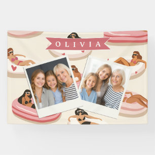 Persoonlijke Roze Opblaasbare Zwemband Zomer Esthe Spandoek