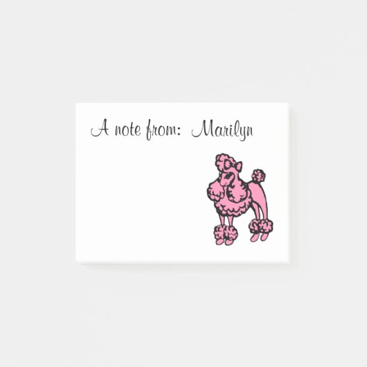 Persoonlijke Roze Poodle Post-Its Post-it® Notes (Voorkant)