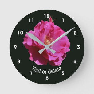 Persoonlijke Roze Roos Bloem Ronde Klok
