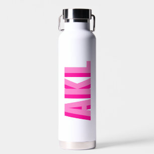 Persoonlijke Roze Schaduw Monogram Beginletters Waterfles