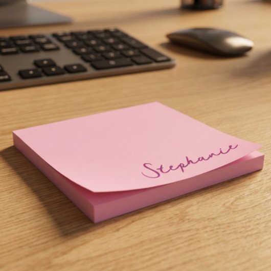 Persoonlijke Roze Script Post-it Plakbriefjes Post-it® Notes