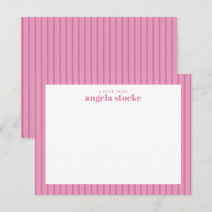 Persoonlijke Roze Streep Notitiekaartje