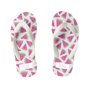 Persoonlijke Roze Watermeloen Tropische Zomer Kinder Teenslippers