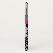 Persoonlijke roze, zwart, zilver Damask iPhone X Case-Mate iPhone Case (Achterkant/links)