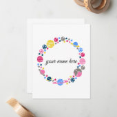 Persoonlijke ruimtetekaarten voor meisjes notitiekaartje (Voorkant / Achterkant in situ)