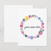 Persoonlijke ruimtetekaarten voor meisjes notitiekaartje (Voorkant / Achterkant)