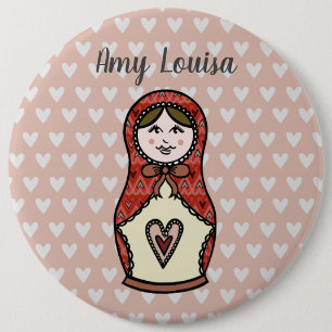 Persoonlijke Russische Doll Matryoshka Button Badg
