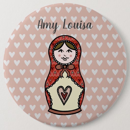 Persoonlijke Russische Doll Matryoshka Button Badg (Voorkant)