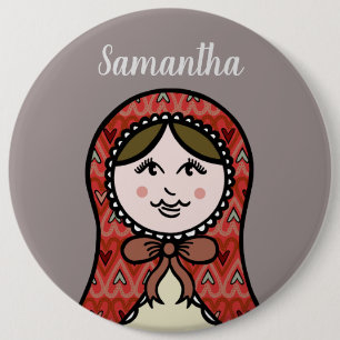 Persoonlijke Russische Doll Matryoshka Button Badg