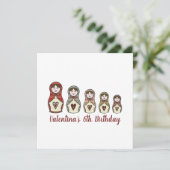 Persoonlijke Russische Matroesjka Uitnodiging (Staand voorkant)