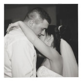 Persoonlijke Rustic-bruin-houtfotoliefde Kubus (Voorkant)