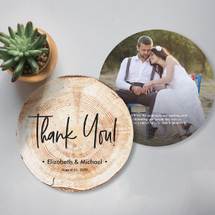 Persoonlijke Rustic Wedding Wood Grain Foto Kaart