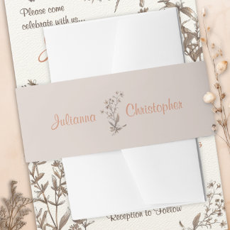 Persoonlijke Rustieke Boho Wilde Bloemen Bruiloft Uitnodigingen Wikkel