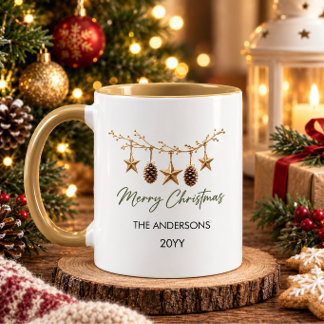 Persoonlijke Rustieke Kerst Ornamente Mok