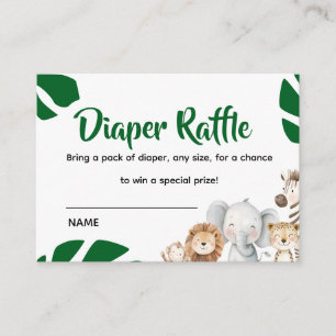 Persoonlijke Safari Baby Shower Luier Raffle Informatiekaartje