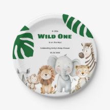 Persoonlijke Safari Baby Shower Papieren Borden