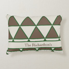 Persoonlijke saliegroene taupe driehoek moderne ch accent kussen