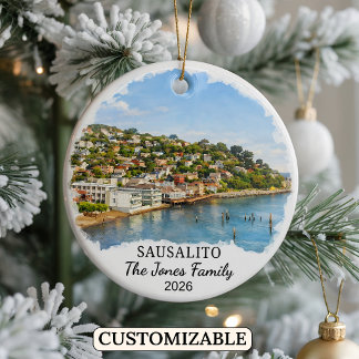 Persoonlijke Sausalito Versiering, Op Maat Gemaakt Keramisch Ornament