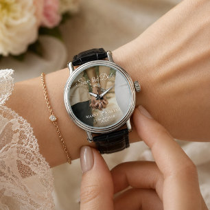 Persoonlijke 'Save the Date' Foto Huwelijksgeschen Horloge