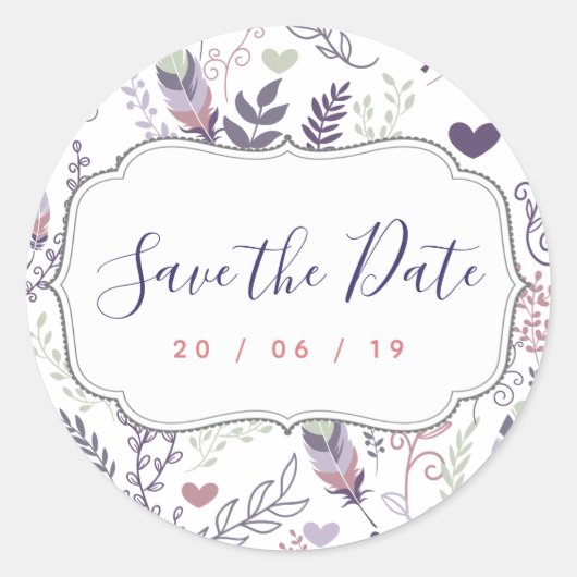 Persoonlijke Save the Date Wedding Stickers (Voorkant)
