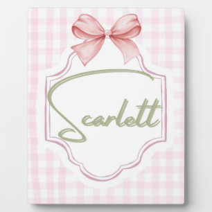 Persoonlijke Scarlett Baby Meisje Slaapkamer Gingh Fotoplaat