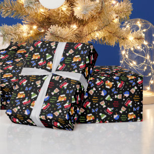 Persoonlijke Schaatsen Sneeuwman en Arrenslee Cadeaupapier