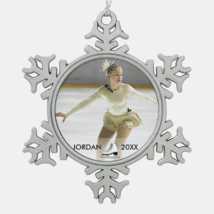 Persoonlijke schaatsen voor schaatsen tin sneeuwvlok ornament
