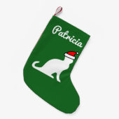 Persoonlijke schattige kat met Santa hat rood en g Kleine Kerstsok (Voorkant (Hangend))