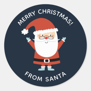 Persoonlijke Schattige Whimsical Kerstman Ronde Sticker