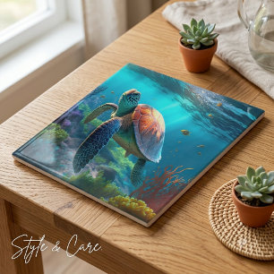Persoonlijke Schildpad Afbeelding Klassieke Kerami Tegeltje