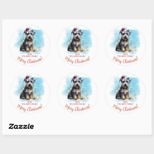 Persoonlijke Schnauzer Kerstmis Ronde Sticker