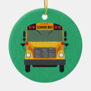 Persoonlijke schoolbus / buschauffeur cadeau ornam keramisch ornament
