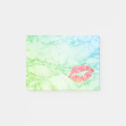 Persoonlijke schoonheidslips op marmer post-it® notes (Voorkant)