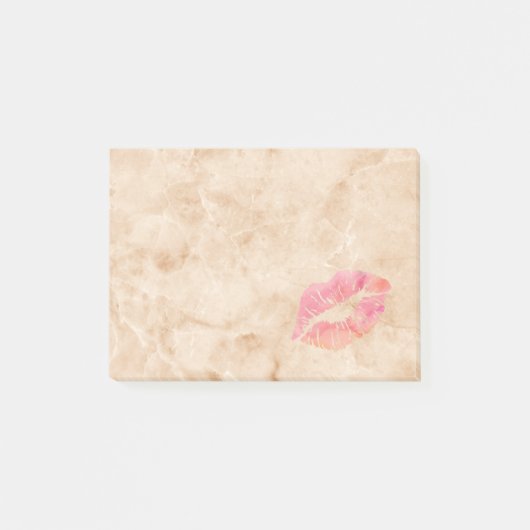 Persoonlijke schoonheidslips op marmer post-it® notes (Voorkant)