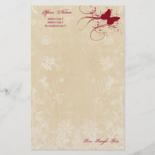 Persoonlijke schrijfbriefhoofd, vlinder briefpapier