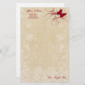 Persoonlijke schrijfbriefhoofd, vlinder briefpapier (Voorkant / Achterkant)