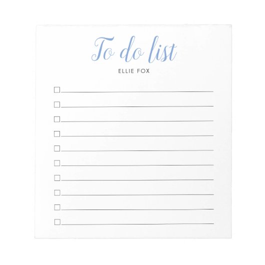 Persoonlijke Script Checkbox Takenlijst Notitieblok (Voorkant)