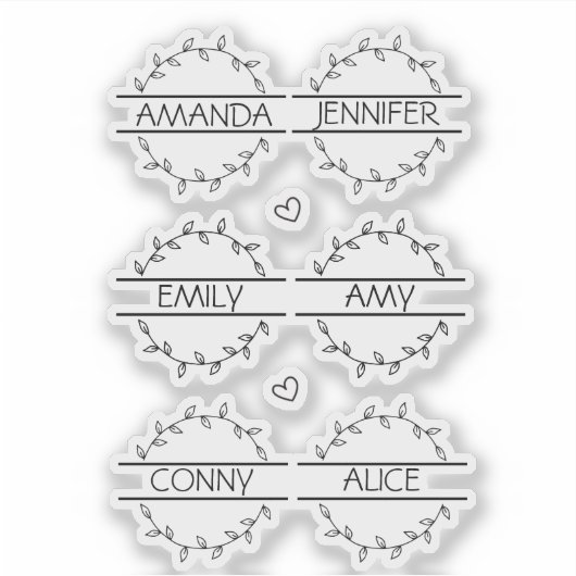Persoonlijke Script Naam Helder Sticker (Voorkant)