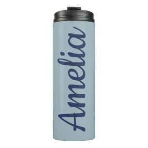 Persoonlijke Script Naam Lichtblauwe Huwelijksguns Thermosbeker