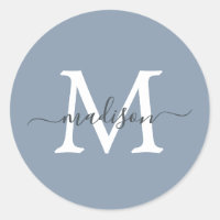 Persoonlijke Script Naam Monogram Stof Blauw